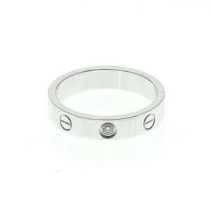 CARTIER Authentic 18k Silver Diamond Love Ring